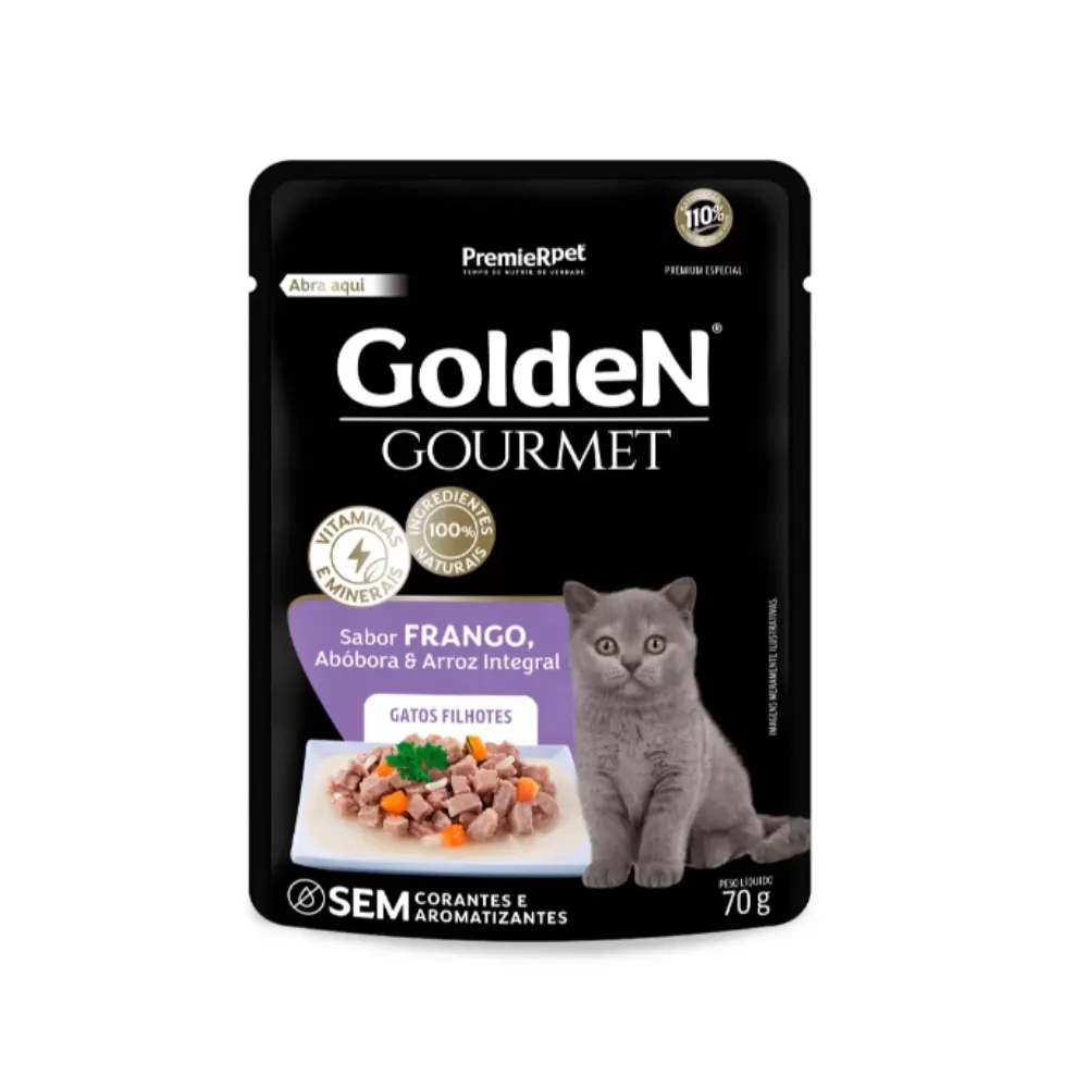 Ração Úmida Golden Gourmet Gatos Filhotes Frango 70g