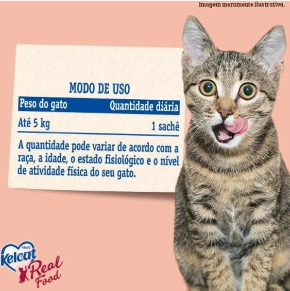 Ração Úmida Kelcat Real Food Peixe Branco com Camarão 85g
