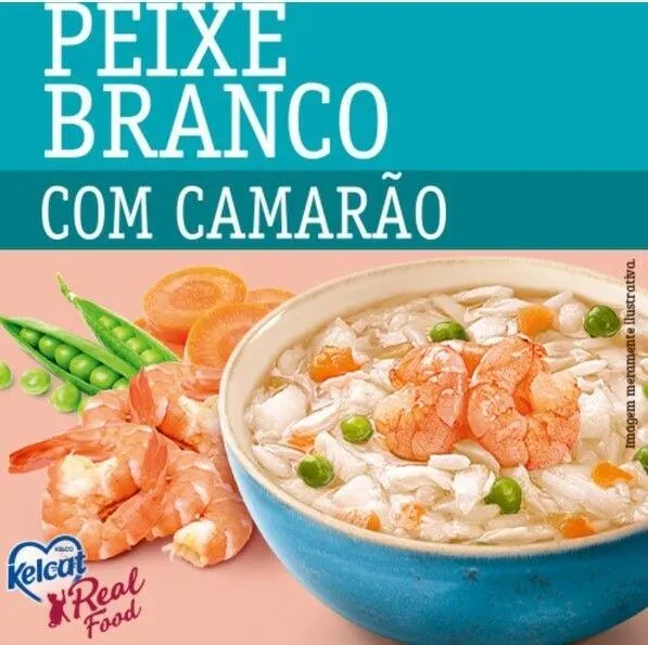 Ração Úmida Kelcat Real Food Peixe Branco com Camarão 85g
