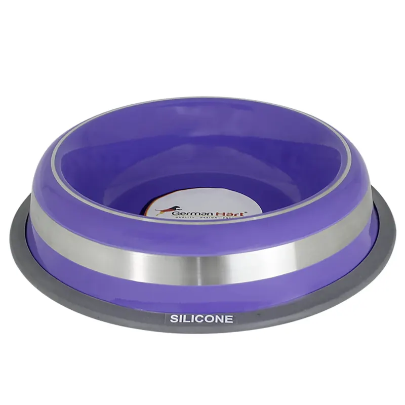 Comedouro Inox Para Cães Com Silicone Prestige Roxo