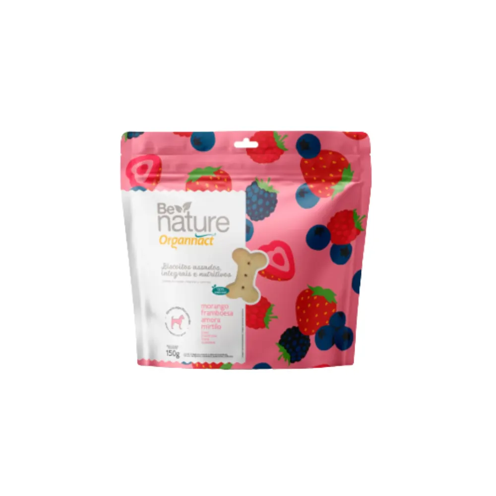 Biscoito Organnact Be Nature Cães Sabor Morango/Framboesa/Amora/Mirtilo 150g