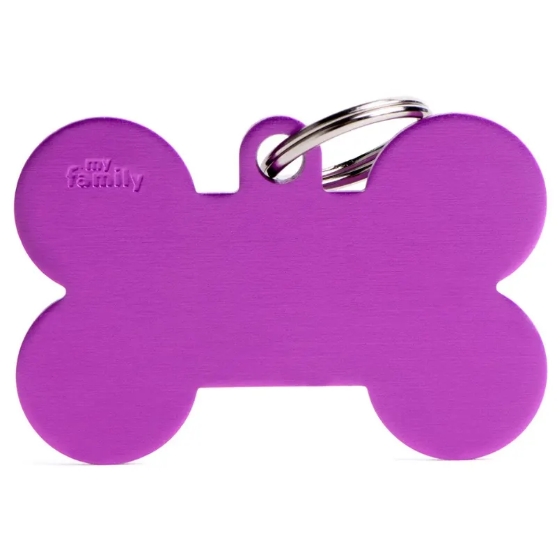Medalha de Identificação My Family Osso Alumínio Roxo