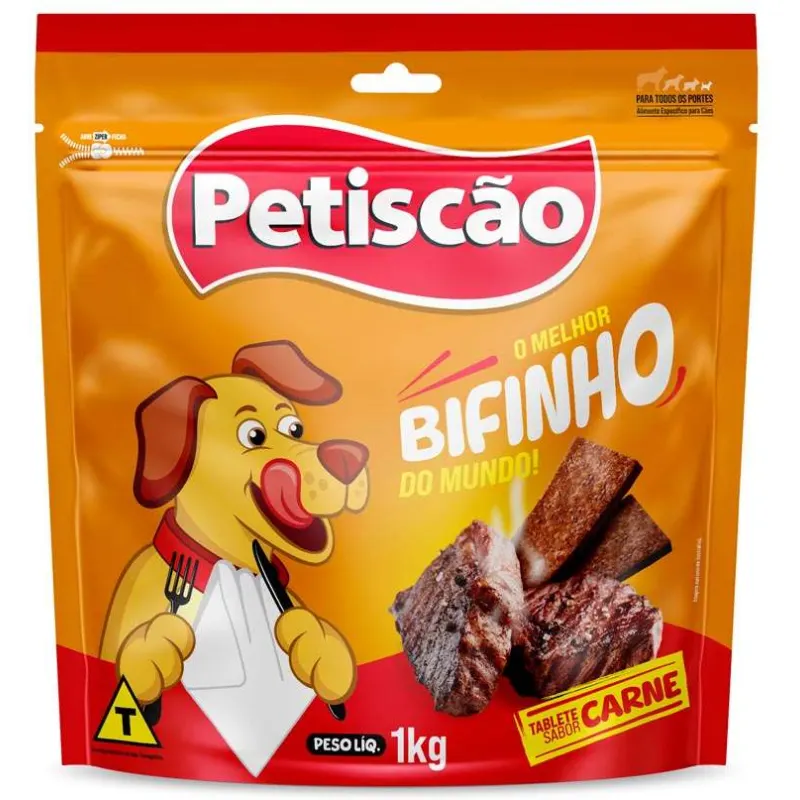 Petiscão Tablete Bifinho Mastigavel Carne 1Kg