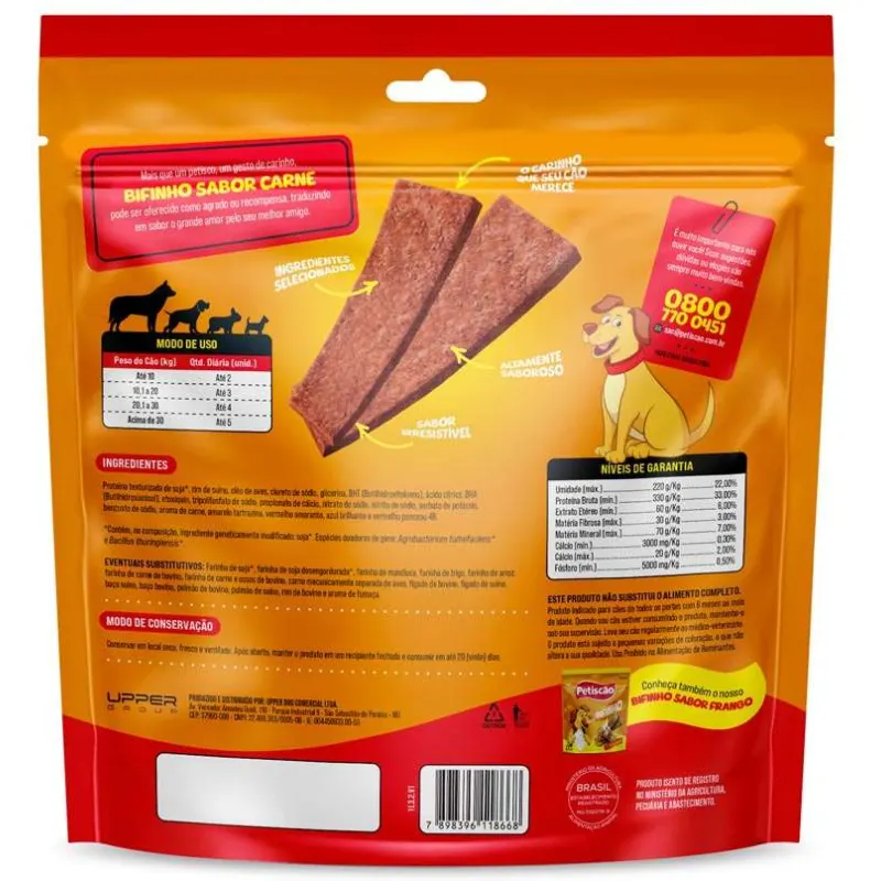 Petiscão Tablete Bifinho Mastigavel Carne 1Kg