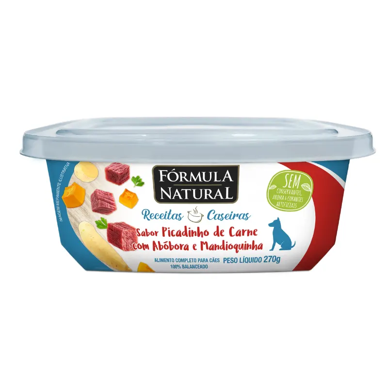 Ração Úmida Fórmula Natural Receitas Caseiras para Cães Sabor Picadinho de Carne com Abóbora e Mandioquinha 270g