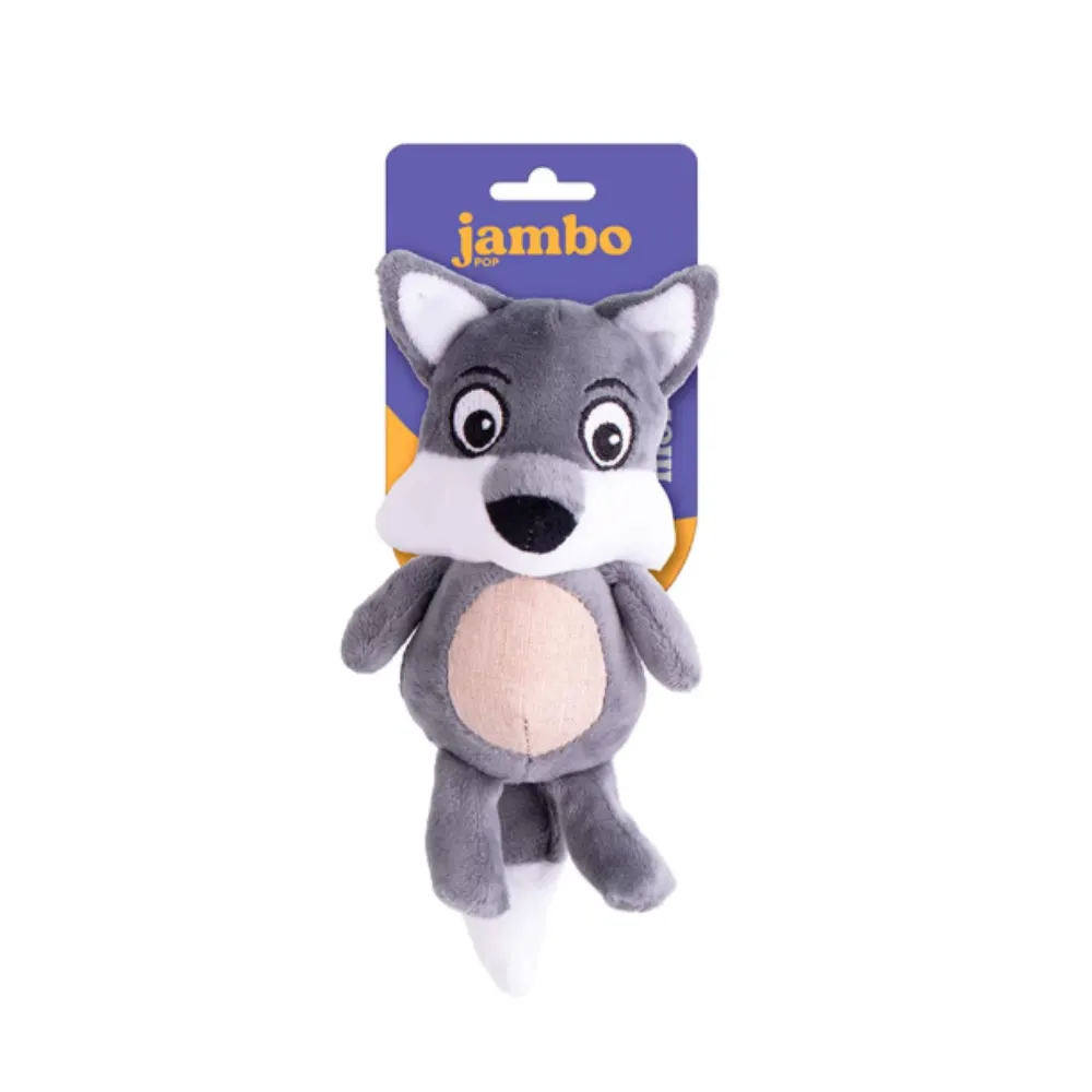 Brinquedo Jambo Mordedor Pelúcia Pop Bicho Lobo para Cães