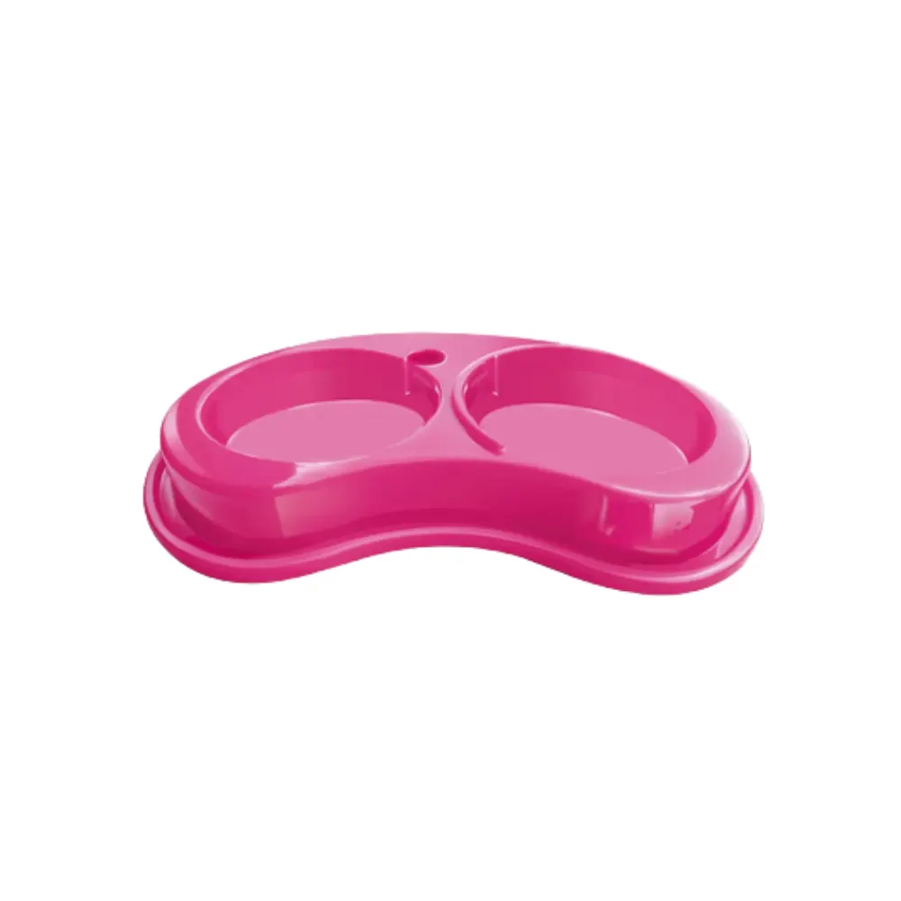 Comedouro Duplo Anti-Formigas Joy Rosa para Cães 1.550ml