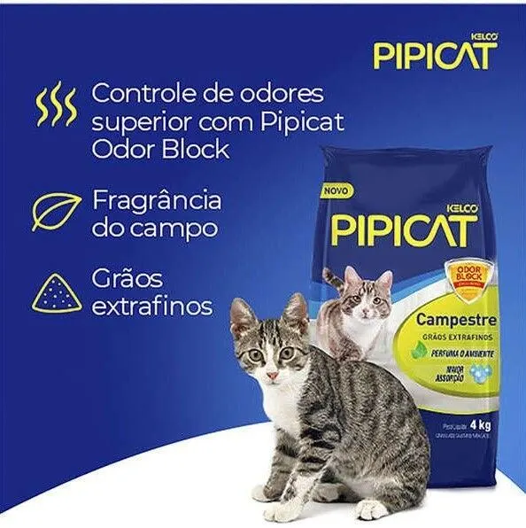Areia Sanitária Kelco Pipicat Campestre  4Kg