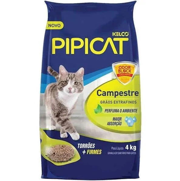 Areia Sanitária Kelco Pipicat Campestre  4Kg