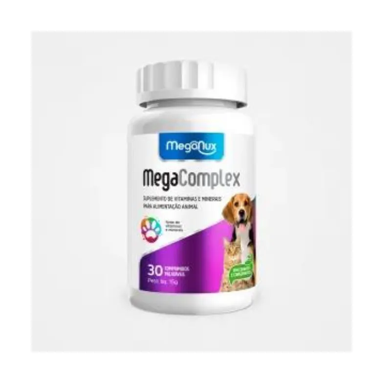 Suplemento MEGA-COMPLEX Vitaminas e Minerais 30comp - Cães e Gatos