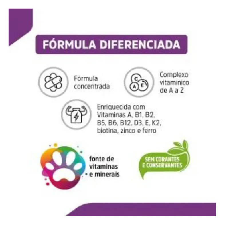 Suplemento MEGA-COMPLEX Vitaminas e Minerais 30comp - Cães e Gatos