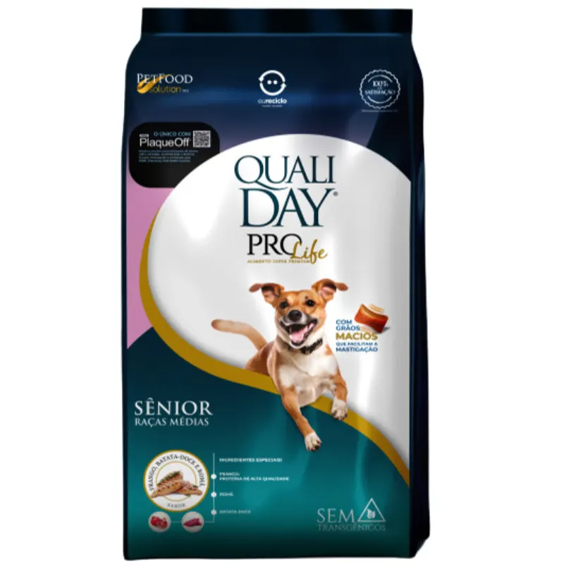 Ração Qualiday Prolife Sênior Raças Médias