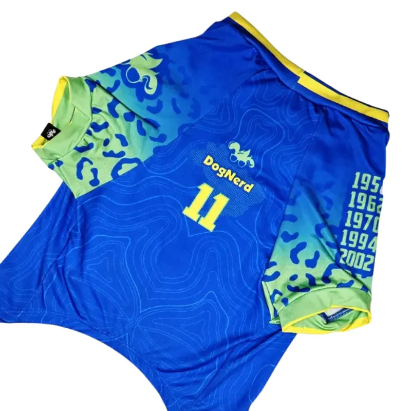 Roupa PET UV50  Brasil Azul 2026 Dog Nerd