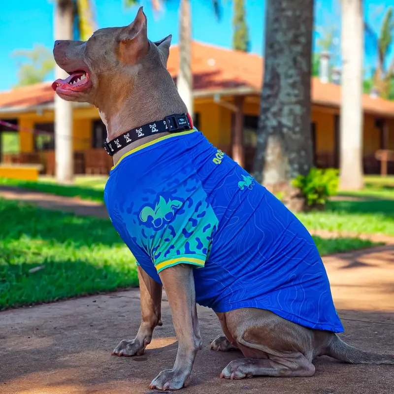 Roupa PET UV50  Brasil Azul 2026 Dog Nerd