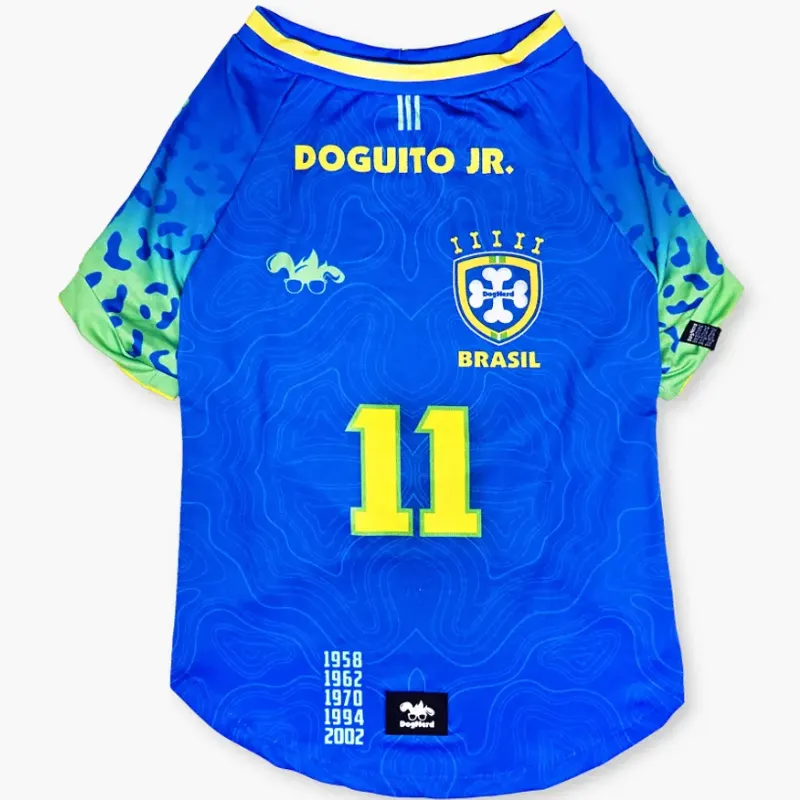 Roupa PET UV50  Brasil Azul 2026 Dog Nerd