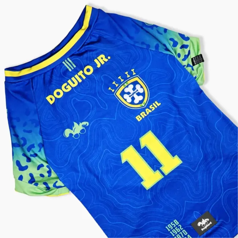 Roupa PET UV50  Brasil Azul 2026 Dog Nerd
