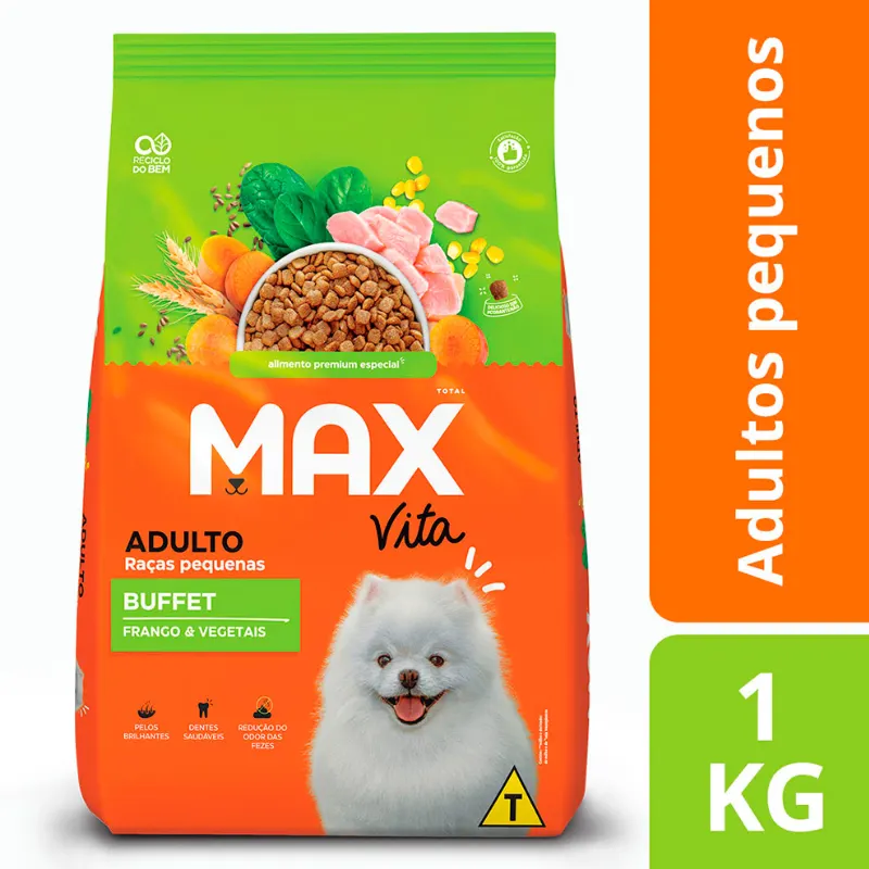 Ração Max Vita Bufeet para Cães Adultos Raças Pequenas 1 Kg
