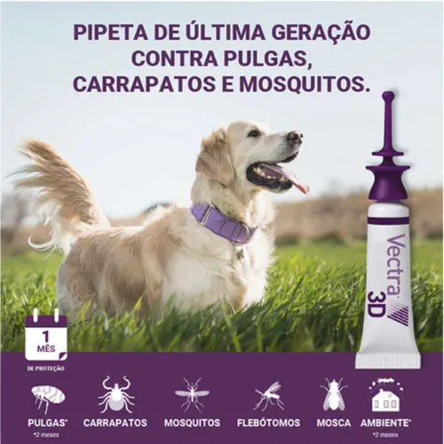 Antipulgas e Carrapatos Ceva Vectra 3D para Cães de 1,5 a 4 Kg - 0,8 ml