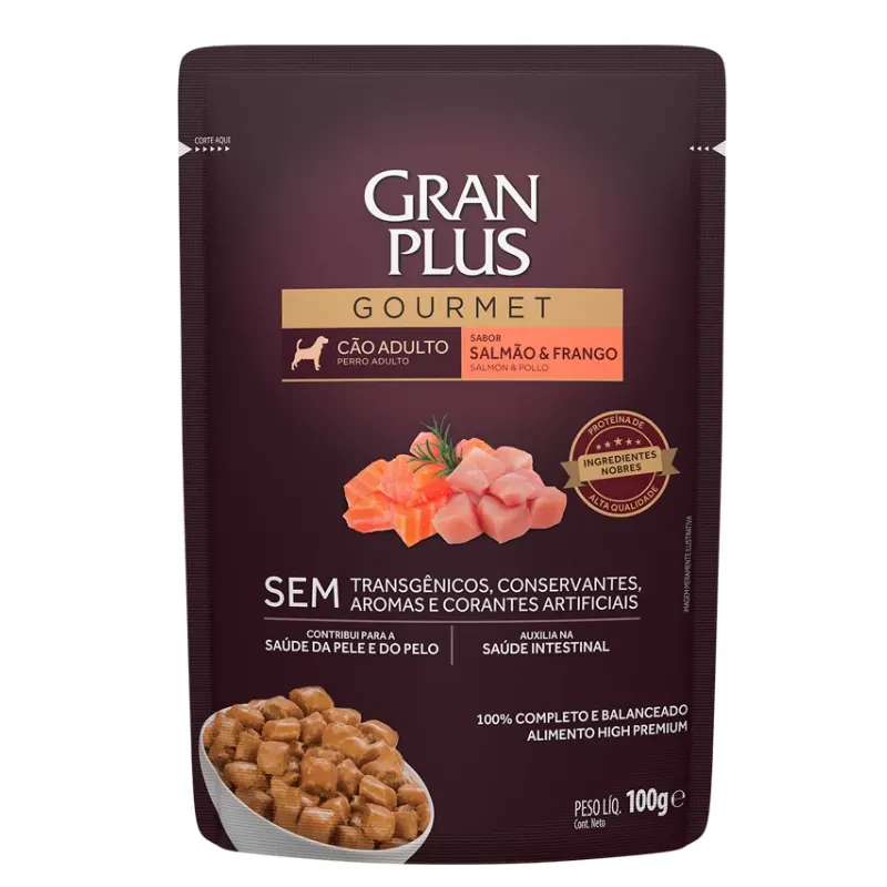 GranPlus Gourmet  Sachê Cães Adultos Salmão e Frango 100 g