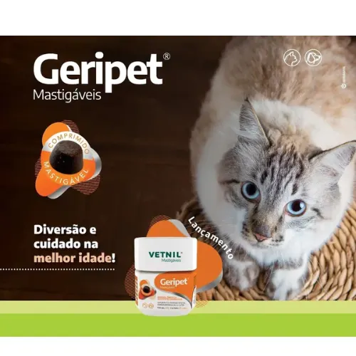 Suplemento Geripet Cães e Gatos 30 Comprimidos Mastigáveis