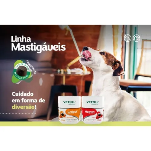 Suplemento Geripet Cães e Gatos 30 Comprimidos Mastigáveis