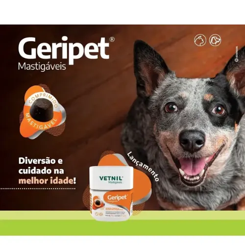 Suplemento Geripet Cães e Gatos 30 Comprimidos Mastigáveis
