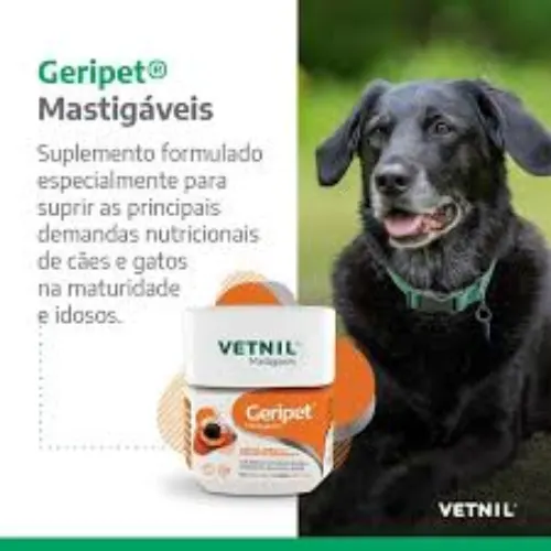 Suplemento Geripet Cães e Gatos 30 Comprimidos Mastigáveis