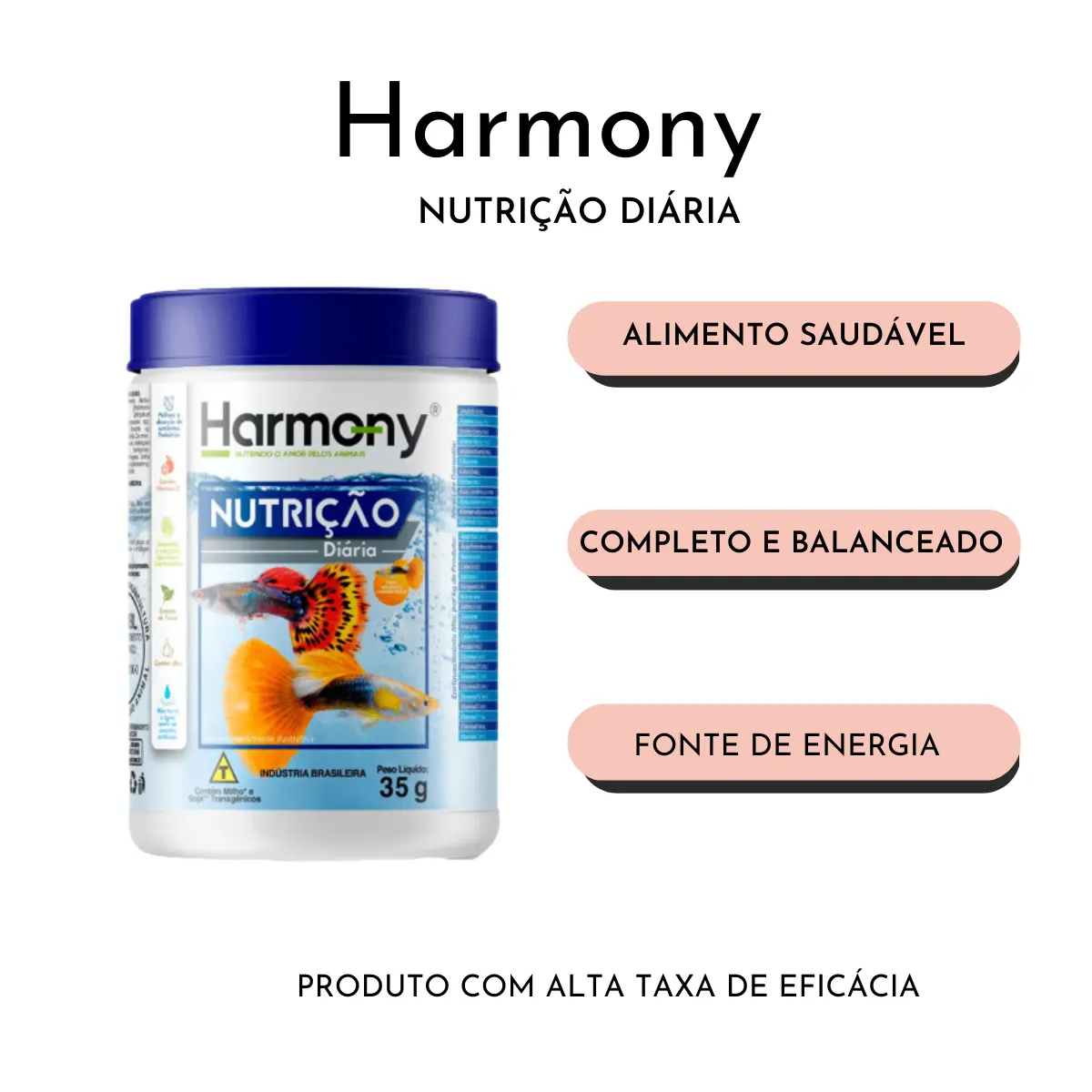 Harmony Fish Nutrição Diária 35g ? Minas Nutri