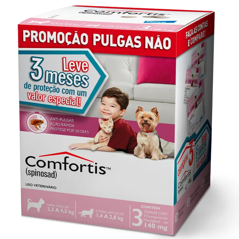 Combo Comfortis Caixa com 3 Comprimidos 140 mg