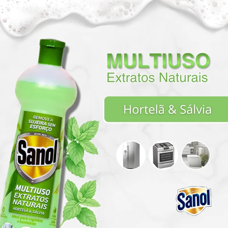 Sanol Multiuso Extratos Naturais Hortelã e Salvia 500 ml