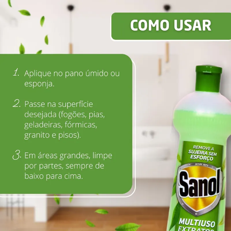 Sanol Multiuso Extratos Naturais Hortelã e Salvia 500 ml