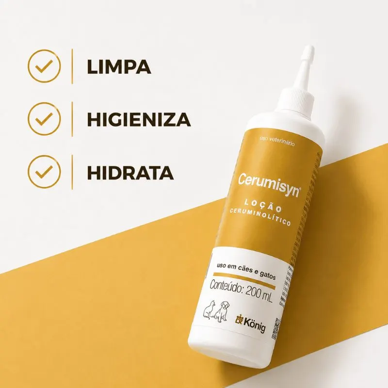 Loção König Ceruminsyn para Cães e Gatos 200 ml