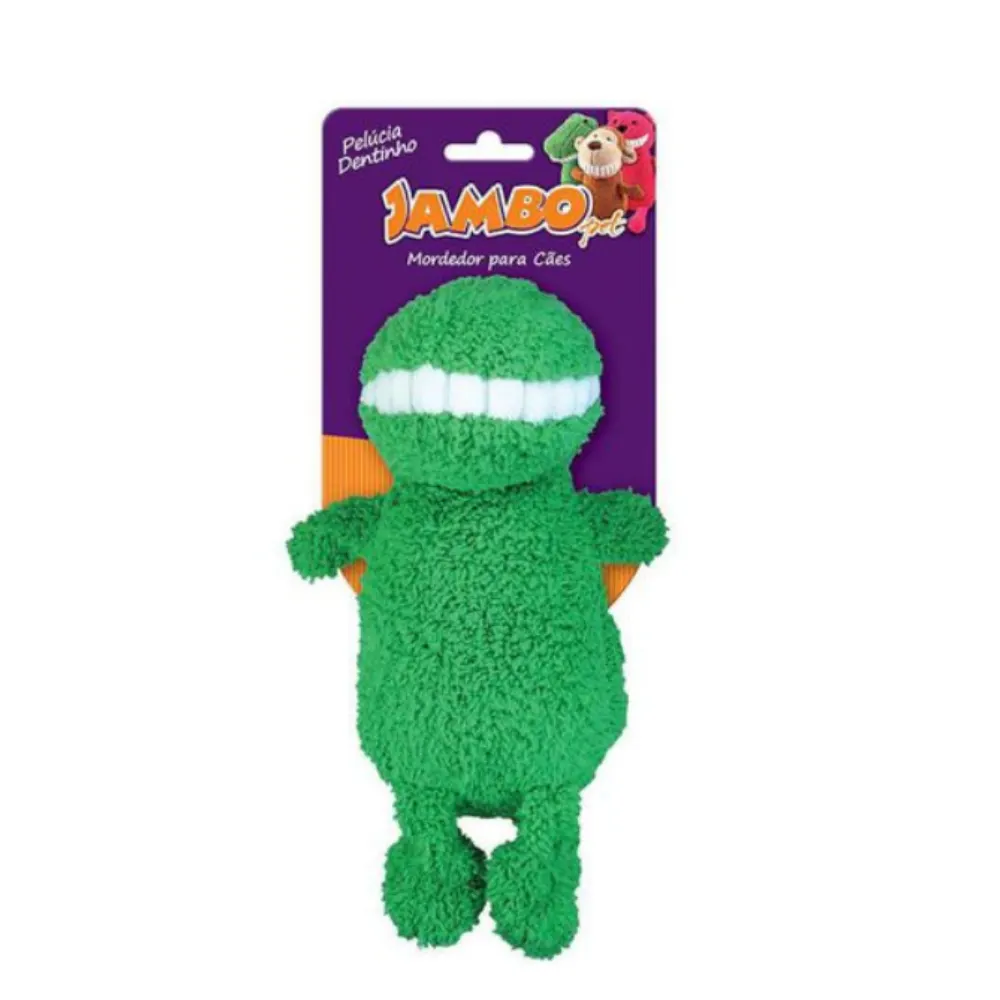 Mordedor Pelúcia Dentinho Dinossauro Verde Jambo Único