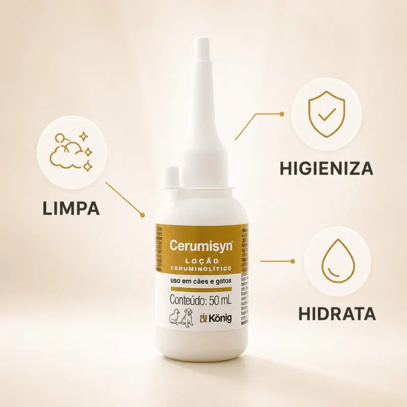 Loção König Ceruminsyn Para Cães e Gatos 50ml