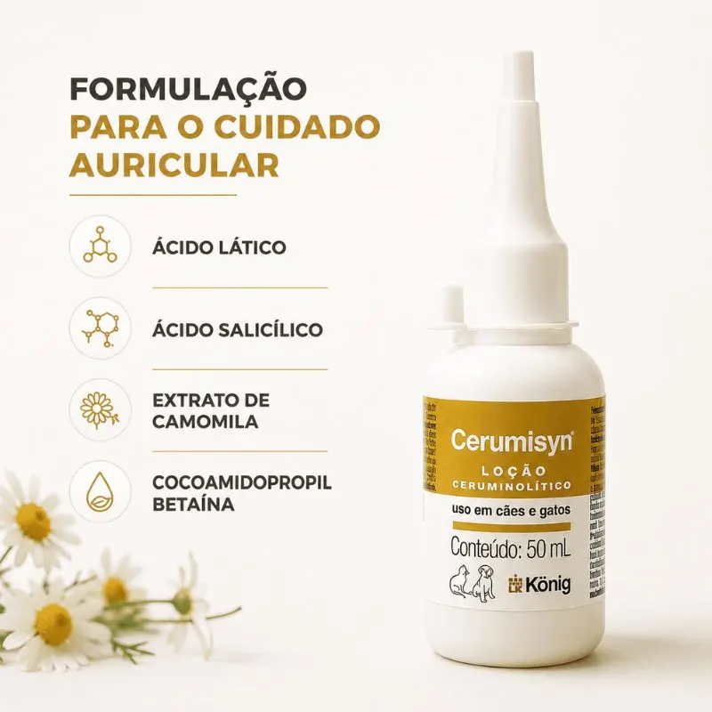 Loção König Ceruminsyn Para Cães e Gatos 50ml