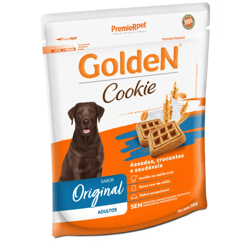 Biscoito Golden Cookie Cães Adultos Peq/Salmão/Quinoa 350g