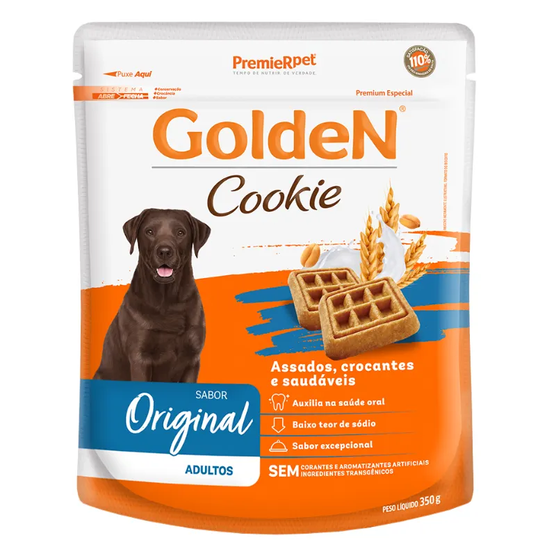 Biscoito Golden Cookie Cães Adultos Peq/Salmão/Quinoa 350g