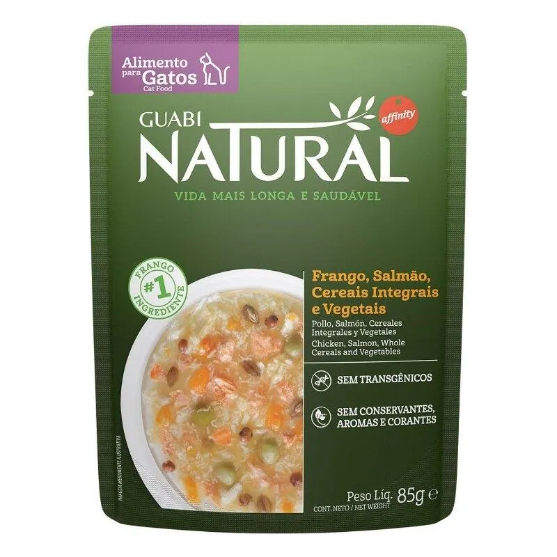 Guabi Natural Sachê Gatos Castrados Frango e Cereais 85g