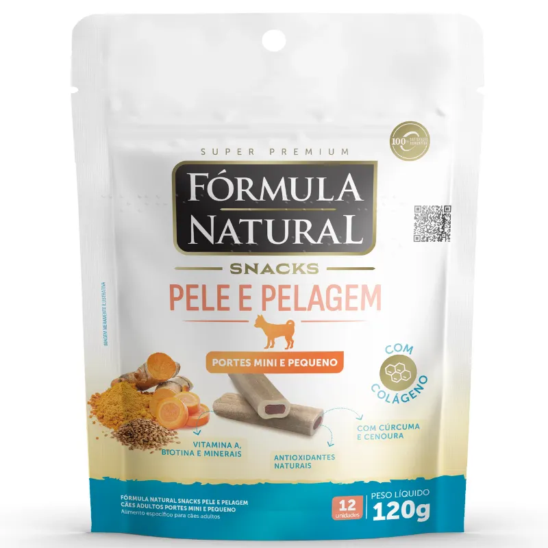 Fórmula Natural Snacks Pelagem para Cães de Porte Mini e Pequeno 120 g
