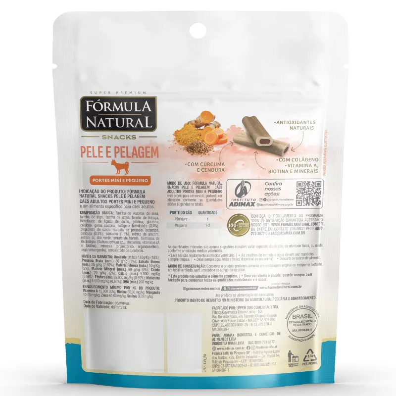 Fórmula Natural Snacks Pelagem para Cães de Porte Mini e Pequeno 120 g