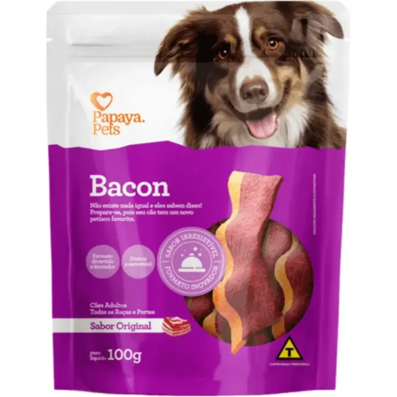 Petisco Papaya Pets Sabor Bacon Original 100 g