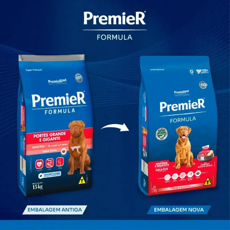 Ração Premier Fórmula Cães Adultos Raças Grandes e Gigantes Carne 15kg