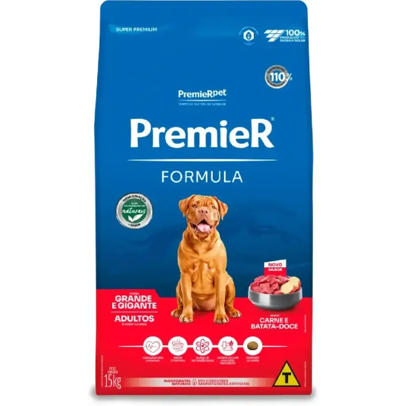 Ração Premier Fórmula Cães Adultos Raças Grandes e Gigantes Carne 15kg