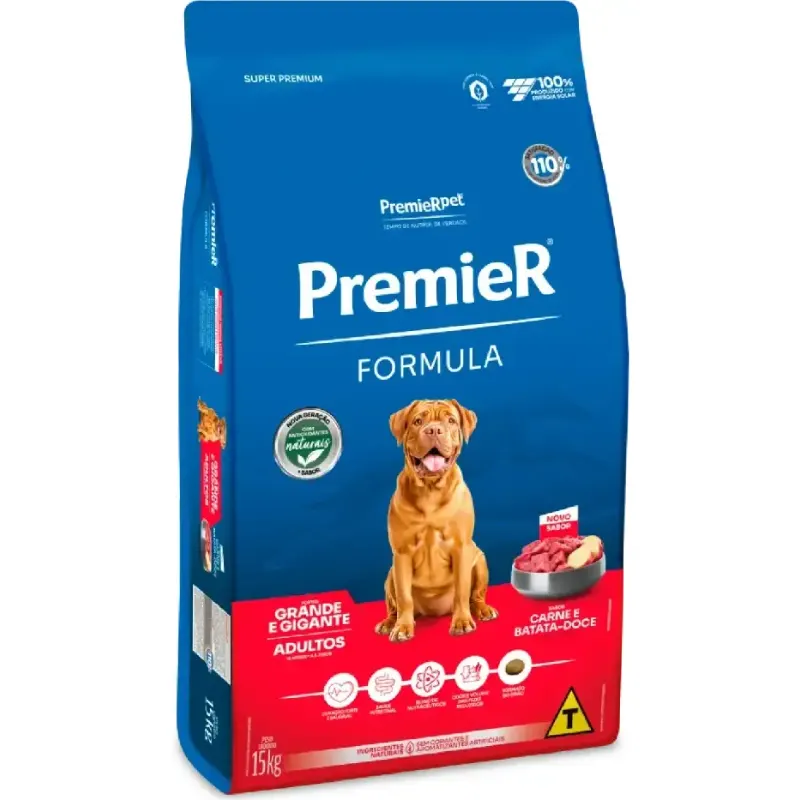 Ração Premier Fórmula Cães Adultos Raças Grandes e Gigantes Carne 15kg