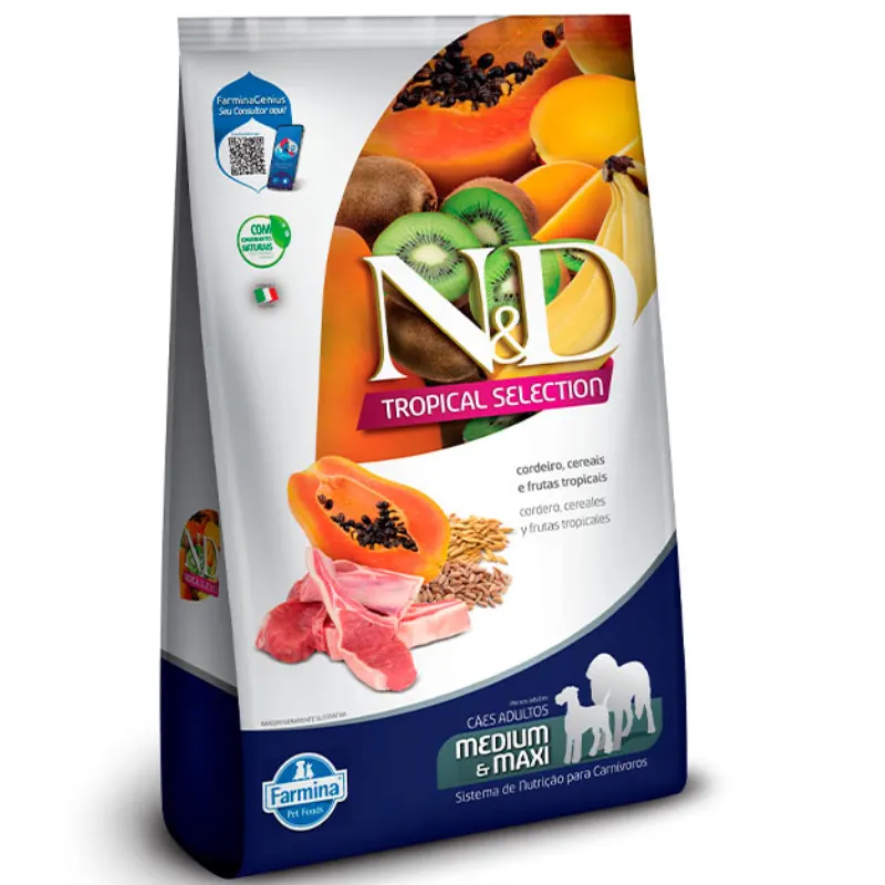 Ração Farmina N&D Tropical Selection Cães Adultos de Porte Médio e Grande Cordeiro 10,1 Kg