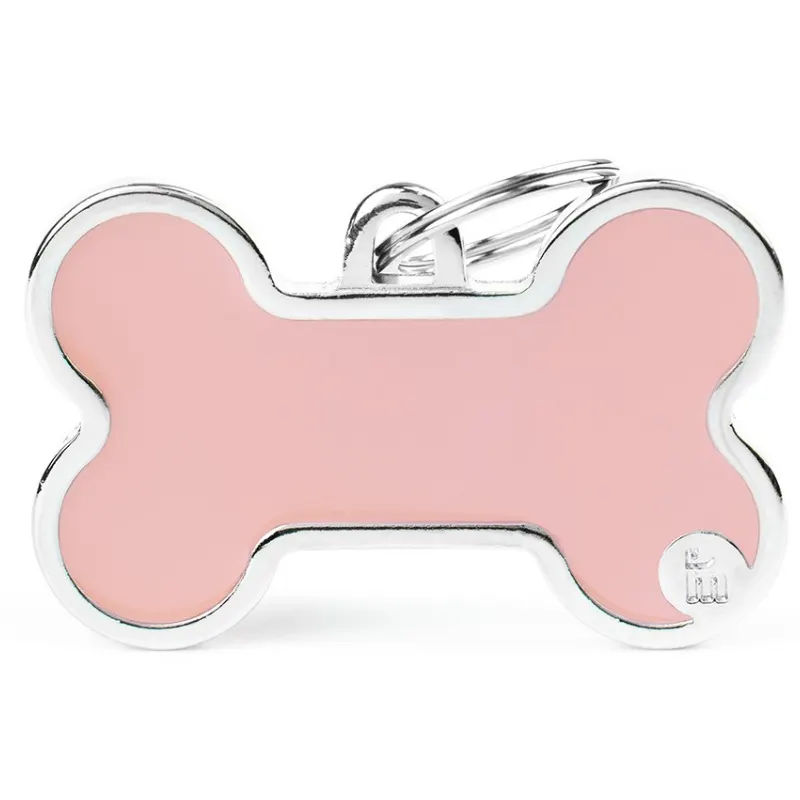 Medalha de Identificação Basic Handmade My Family Osso Rosa