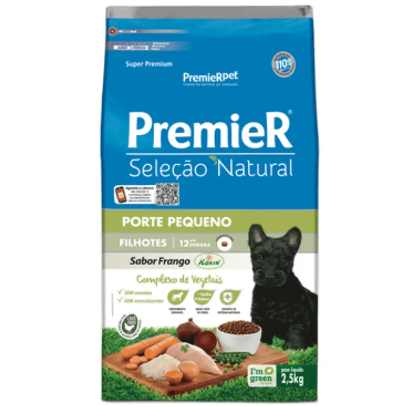 Ração Premier Seleção Natural Cães Filhotes Raças Pequenas Frango