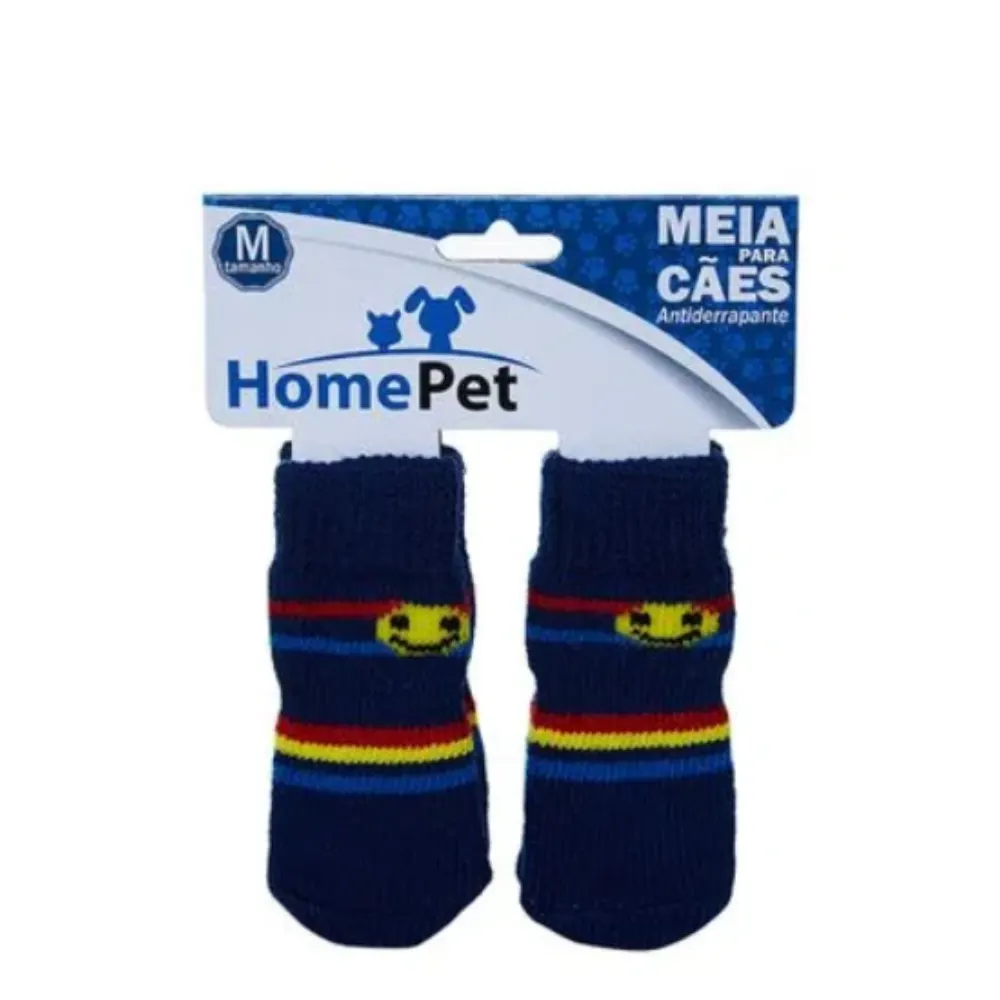 Meia Listrada HomePet Azul G