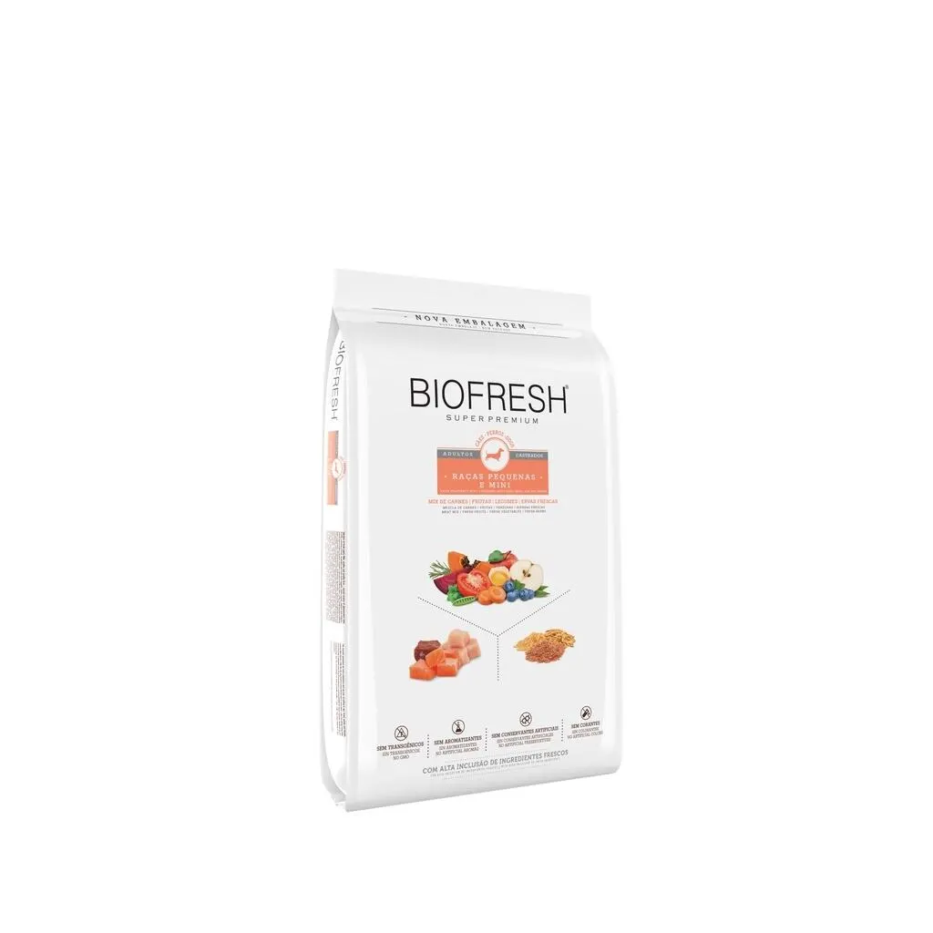 Ração Biofresh Cão Adulto Castrado Pequena e Mini Sabor Mix de Carnes 3Kg