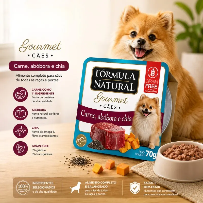 Ração Úmida Fórmula Natural Gourmet Sabor Carne para Cães 70 g